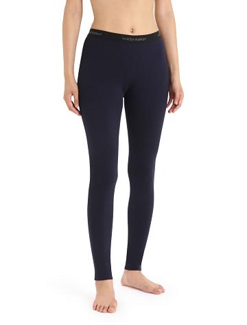 Midnight Navy Women's Icebreaker Merino 200 Oasis Thermal Leggings | USA 1549QMAZ